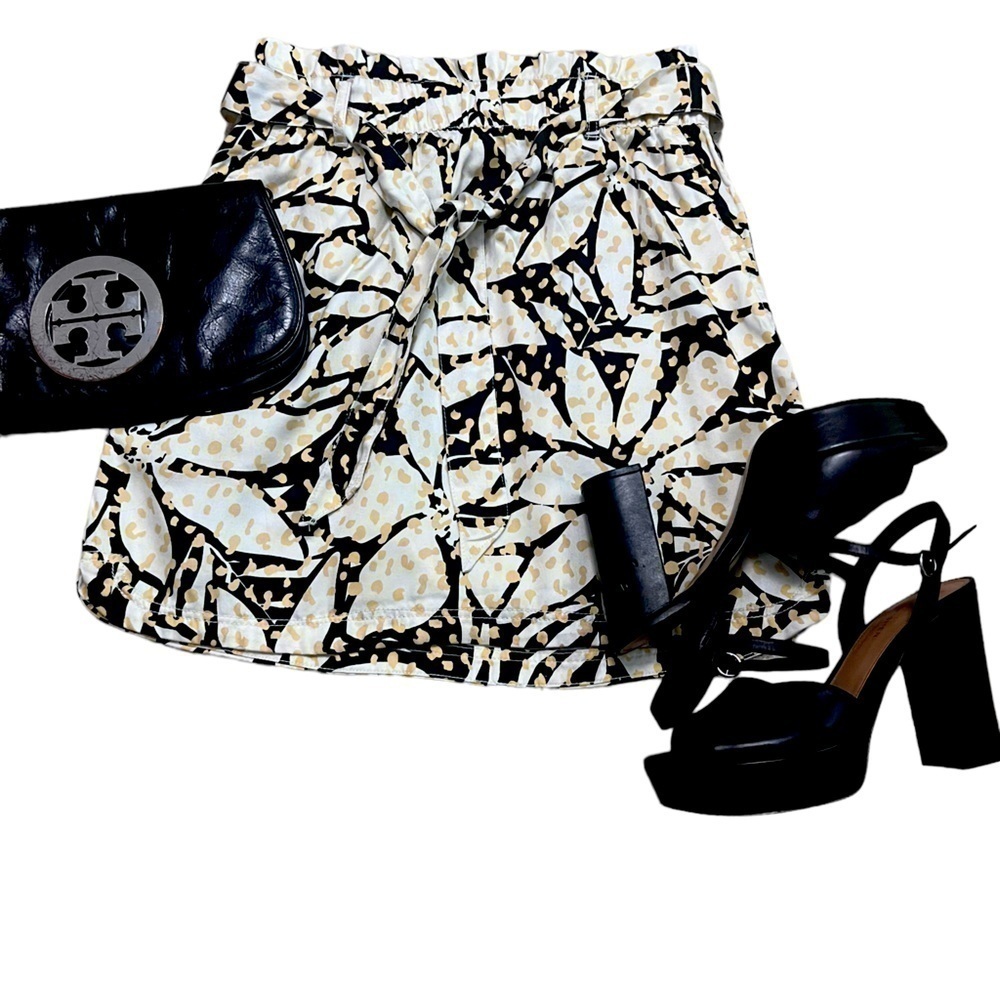 Lyocell Cinched Summer Floral Print Belted Skirt by Nicole Miller